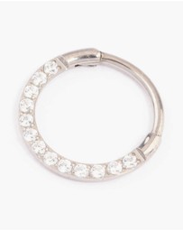 Lovisa - Titanium Cubic Zirconia Clicker Ring 8mm