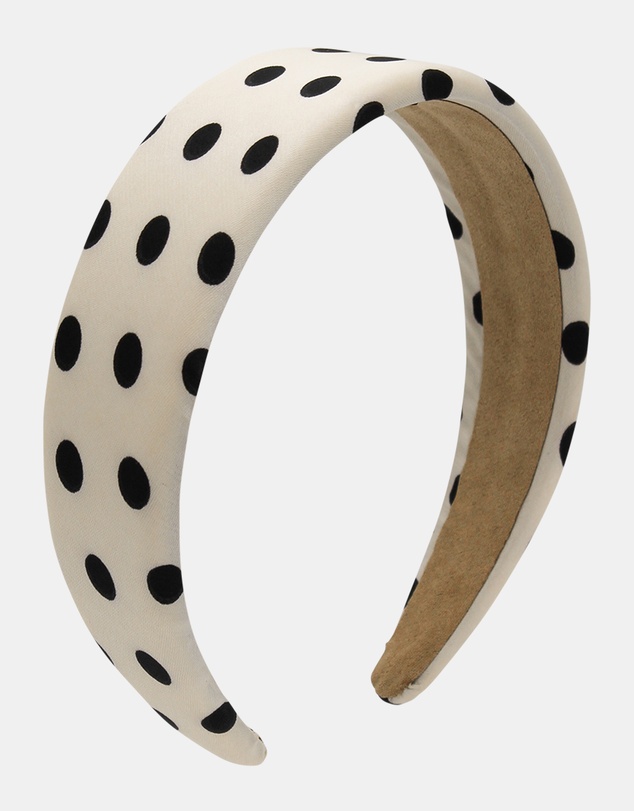 Morgan & Taylor - Sloane Headband in White with Black Polka Dots