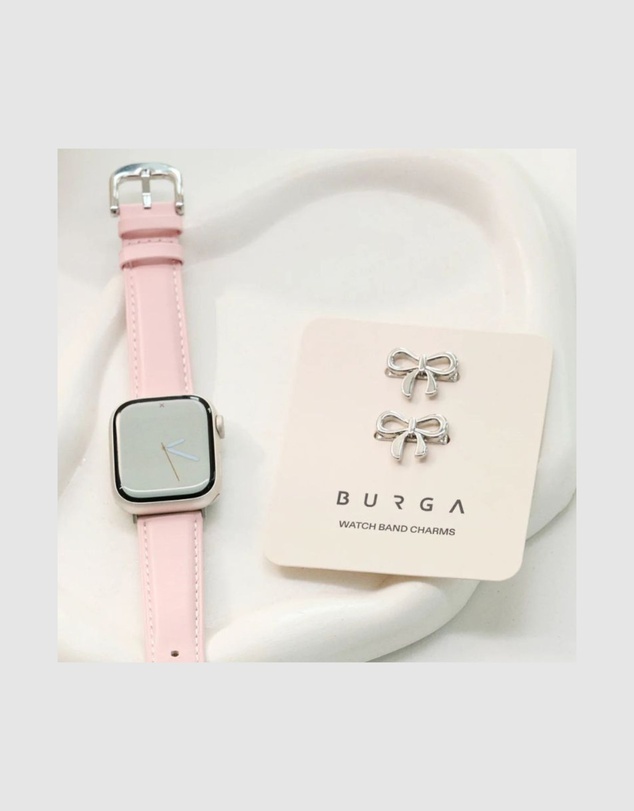 Burga - Burga Apple Watch 42/44/46/49 Leather Band - Silver Clasp Pink