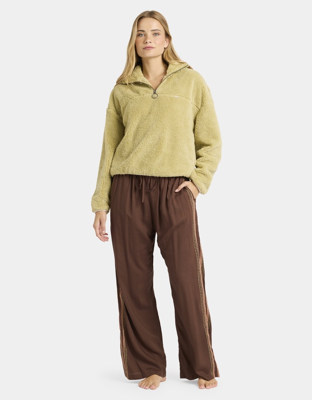 Billabong - Womens Vacay Mode Elastic-waist Linen Pants
