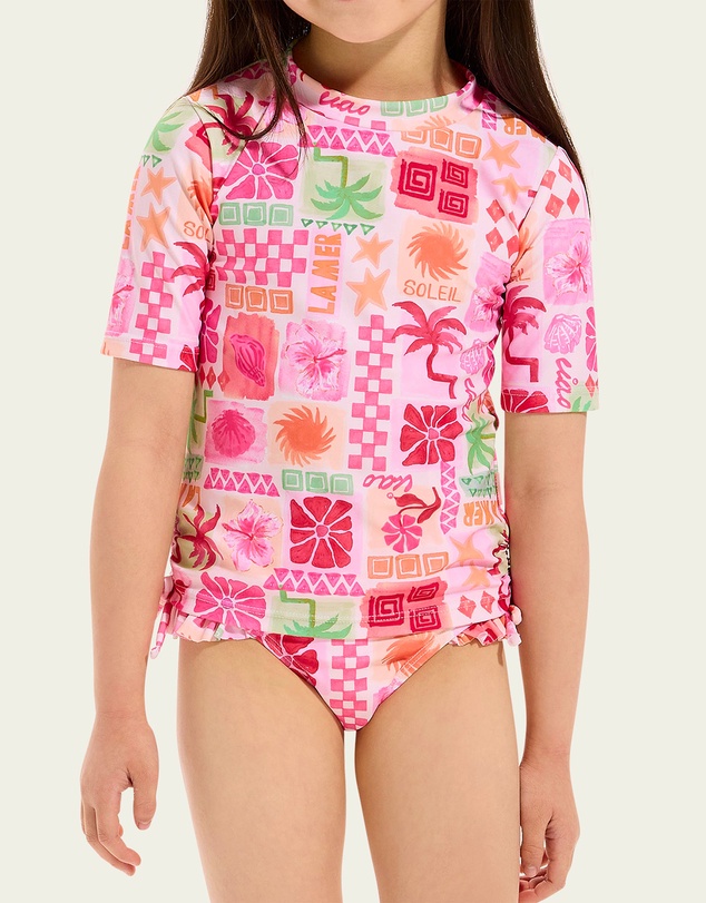 Seafolly - Summer Paradise Rouched Tie Rash Set - Kids