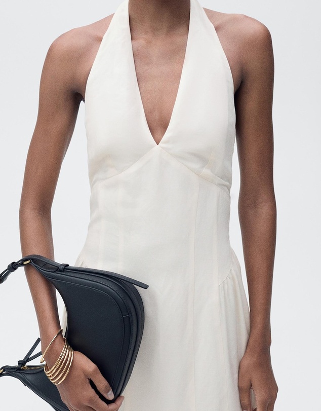 M.N.G - Valentin Halter-Neck Linen Dress