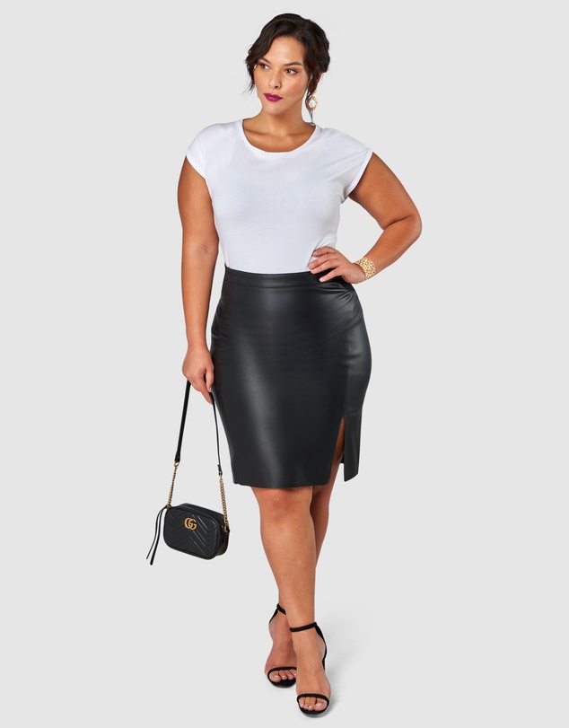 Pink Dusk by Curve Project - Stinger PU Skirt