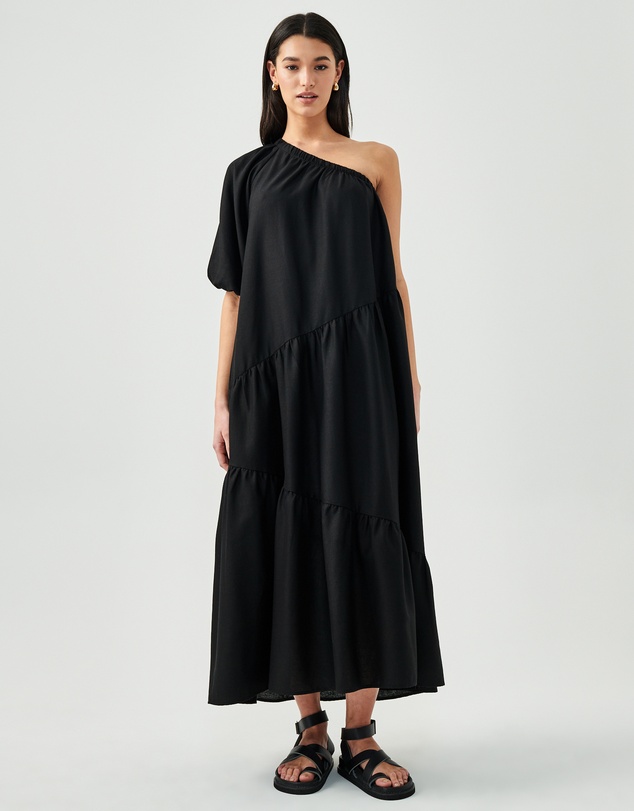 aligne raven denim midi dress ALIGNE Denim Midi Dress - Blue