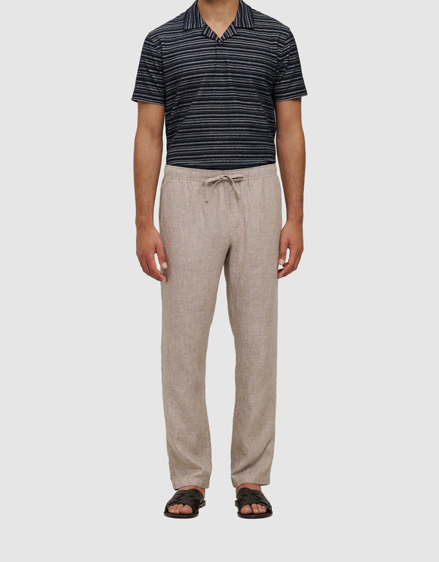 Trenery - Yarn Dyed Linen Relaxed Drawcord Pant