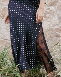 Petal & Pup - Ailbhe Lace Skirt - Black Polka Dot