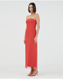 Third Form - Flame Linen Strapless Dress