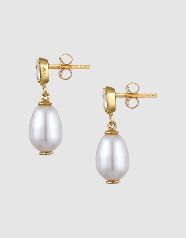 Elli Jewelry - Pearl Stud Earrings in Gold-Plated 925 Silver