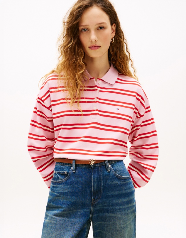 Tommy Hilfiger - 1985 Relaxed Fit Stripe LS Polo Shirt