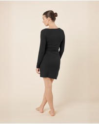 Gingerlilly - Bonnie Ribbed Long Sleeve Midi Henley Nightdress
