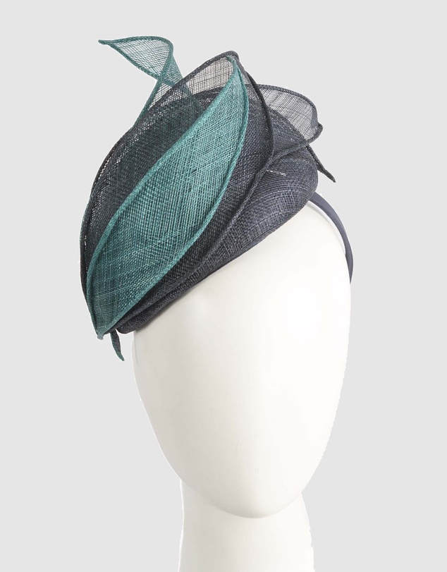 Max Alexander - Pillbox Navy Teal Racing Fascinator