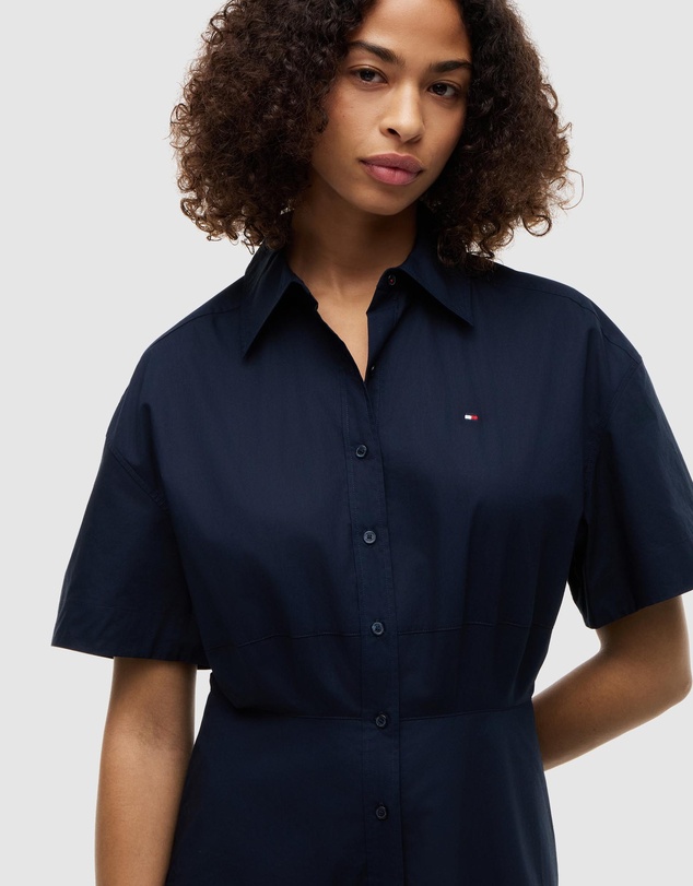 Tommy Hilfiger - Fit And Flare Poplin Midi Shirt Dress