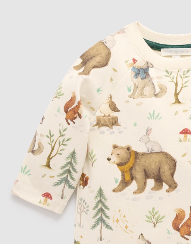 Purebaby - Magical Forest Thick Long Sleeve Tee -Kids-Babies