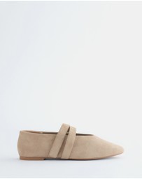 & Other Stories - Cross-Strap Leather Ballet Flats