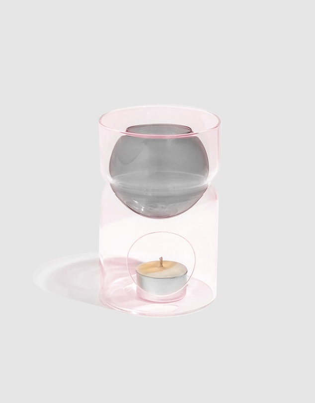 Fazeek - Pink Glass Oil Burner & Tealight