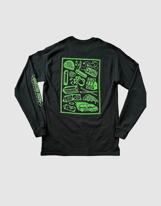 KFD - Kfd Men Bleak Outlook Long Sleeve Tshirt Relaxed Fit Crew Neck Green