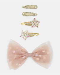 Morgan & Taylor - Star Bright Kids Clip Set in Sparkling Gold and Pink