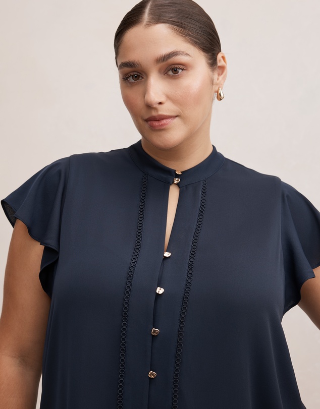Forever New Curve - Jennie Curve Flutter Sleeves Blouse