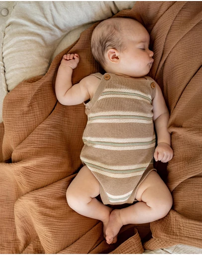 Fox & Finch - Wildlings Stripe Knitted Romper - Babies