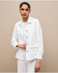 Trenery - Pocket Detail Denim Jacket in White