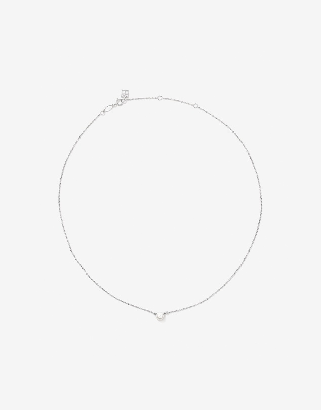 Michael Hill - 5mm Cultured Freshwater Pearl and Diamond Necklace in Sterling Silver