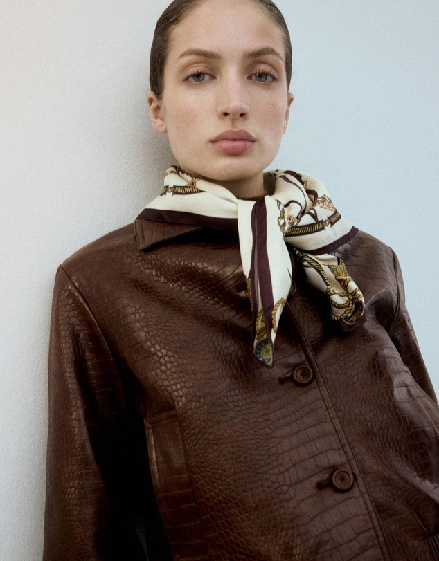 M.N.G - Crocodile-Effect Bomber Jacket