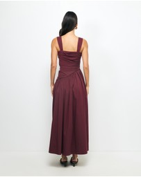 AERE - Kylara Ruched Midi Dress