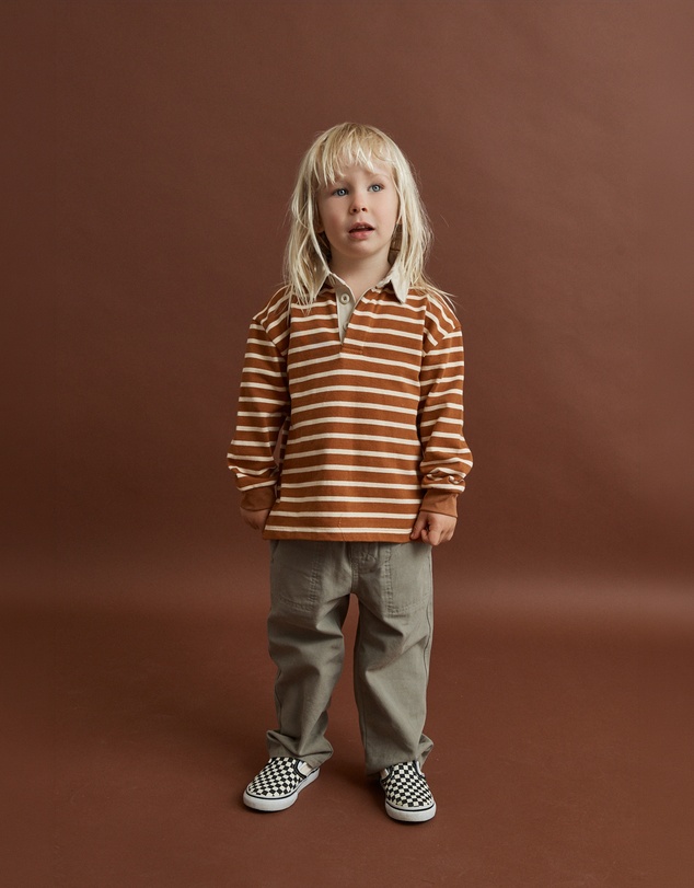 Rhythm - Stripe LS Rugby Polo - Kids