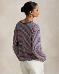 Polo Ralph Lauren - Striped Jersey Cropped Long-Sleeve Tee