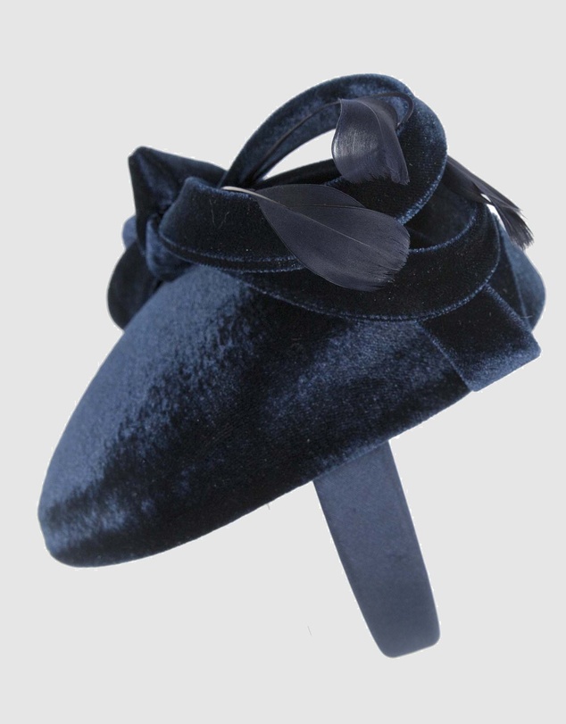 Max Alexander - Velvet Navy Winter Pillbox Fascinator