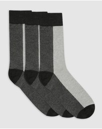 Ambra - Ambra Men's Two-Tone Crew Sock 3 Pair Pack