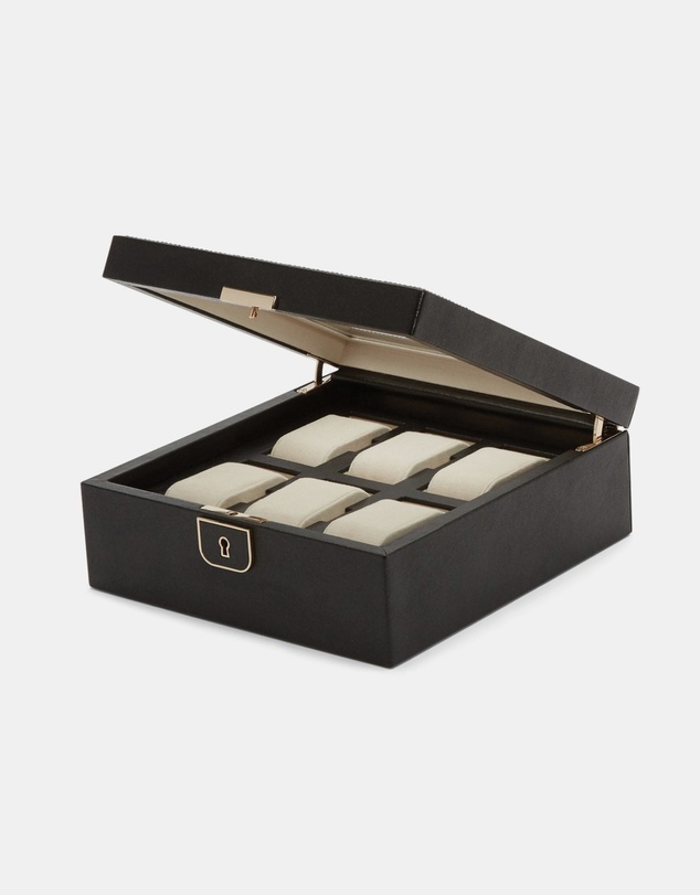 Wolf - Wolf Palermo 6 Pc Watch Box Black Anthracite