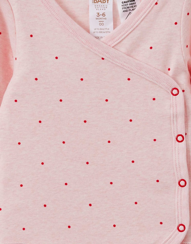 Cotton On Kids - Organic Cross Over Long Sleeve Bubbysuit