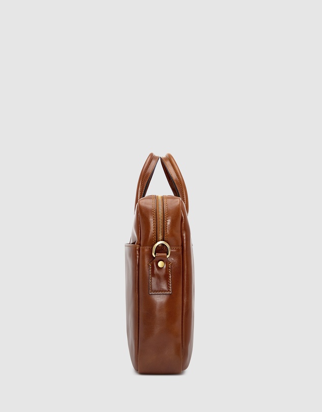 Republic of Florence - The Tokyo Tan Leather Laptop Briefcase