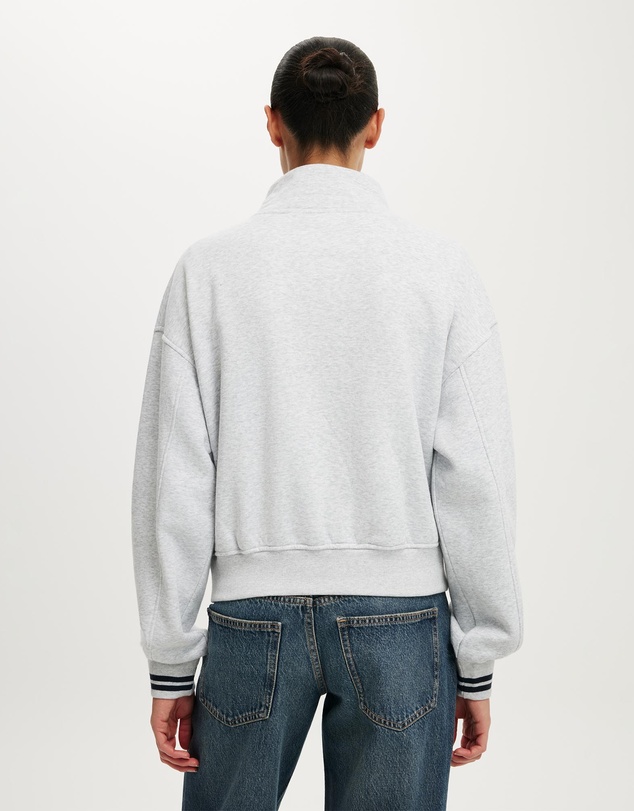 Cotton On - Quarter Zip License Graphic Sweatshirt