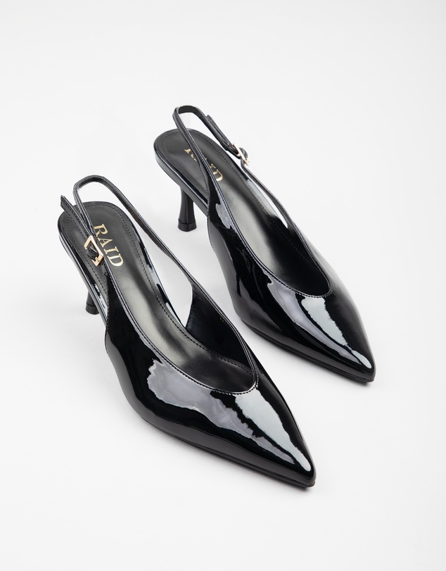 RAID - Tristen slingback kitten heeled shoes in Black
