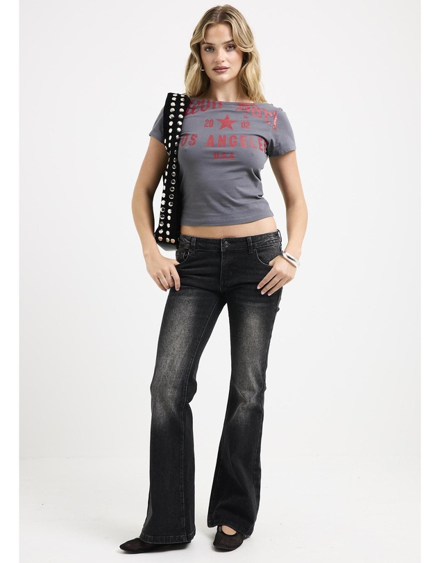 Neon Hart - Jail Stripe Slash Neck Top