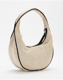 Calvin Klein - Pinched Raffia Medium Shoulder Bag