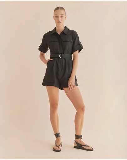 Amelius - Surreal Linen Playsuit