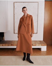 Trenery - Double Faced Wool Skirt in Sierra