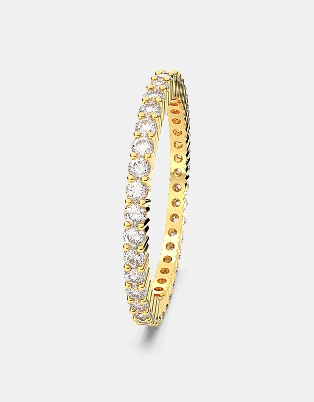 Swarovski - Matrix Vittore Ring, Round Cut, White, 18K Gold Finish