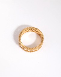 Lovisa - Gold Plated Ring with Cubic Zirconia
