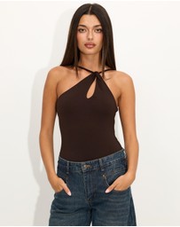 Dazie - Leni Cut Out Halter Top