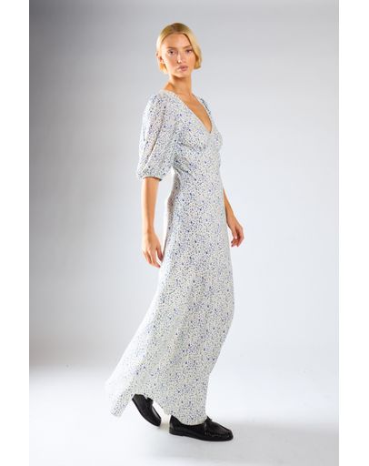 WHITE BLUE DITSY
