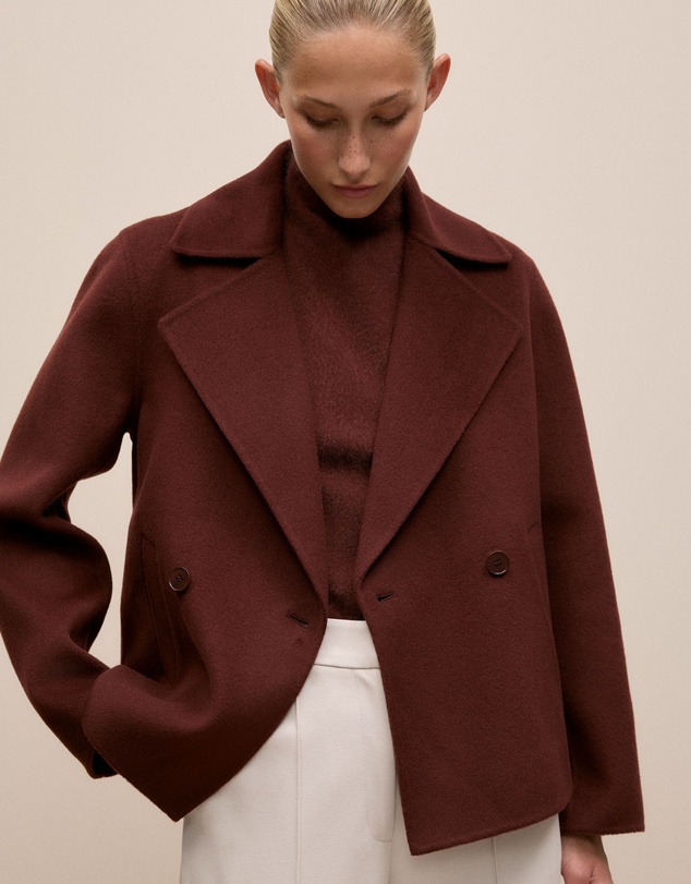 Trenery - Double Faced Wool Peacoat in Espresso