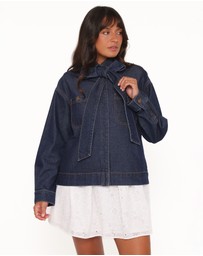 Petal & Pup - Cleo Denim Bow Jacket - Indigo