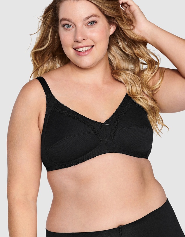 Naturana - Wirefree Ribbed Pure Cotton Bra