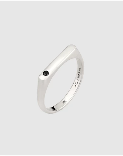 Kuzzoi - ICONIC EXCLUSIVE - Ring Male Signet Black Zirconia 925 Sterling Silver