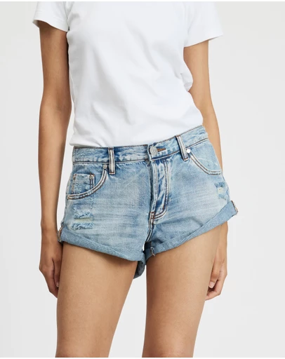ONE TEASPOON - Bandits Low Waist Denim Shorts
