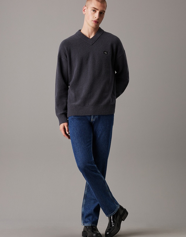 Calvin Klein Jeans - Cotton Bouclé V-Neck Jumper